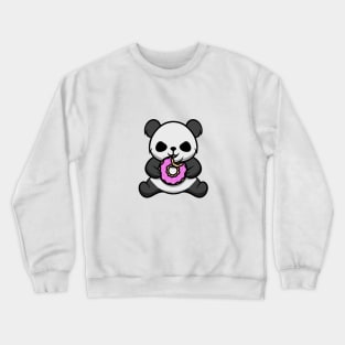 Cute Panda Eating Donut Crewneck Sweatshirt